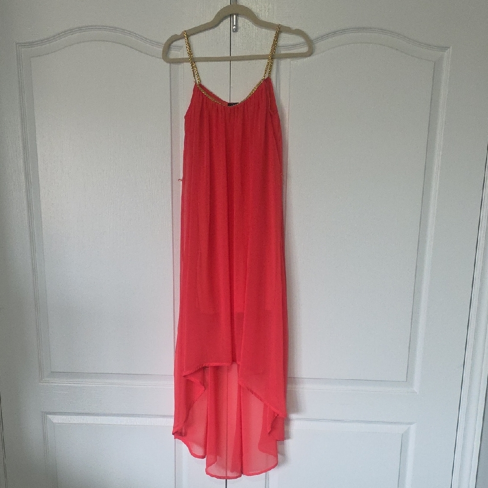 UK2LA Pink High Low Sundress with Spaghetti Straps